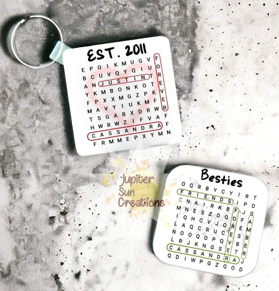 Finding love keychain