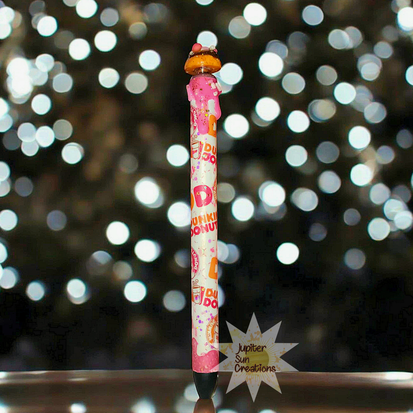 Pink and orange coffee lover pen