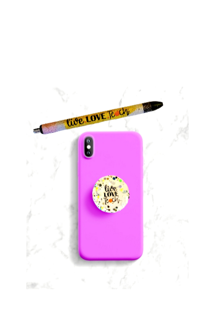 Teacher grab bag (pen and phone grip)
