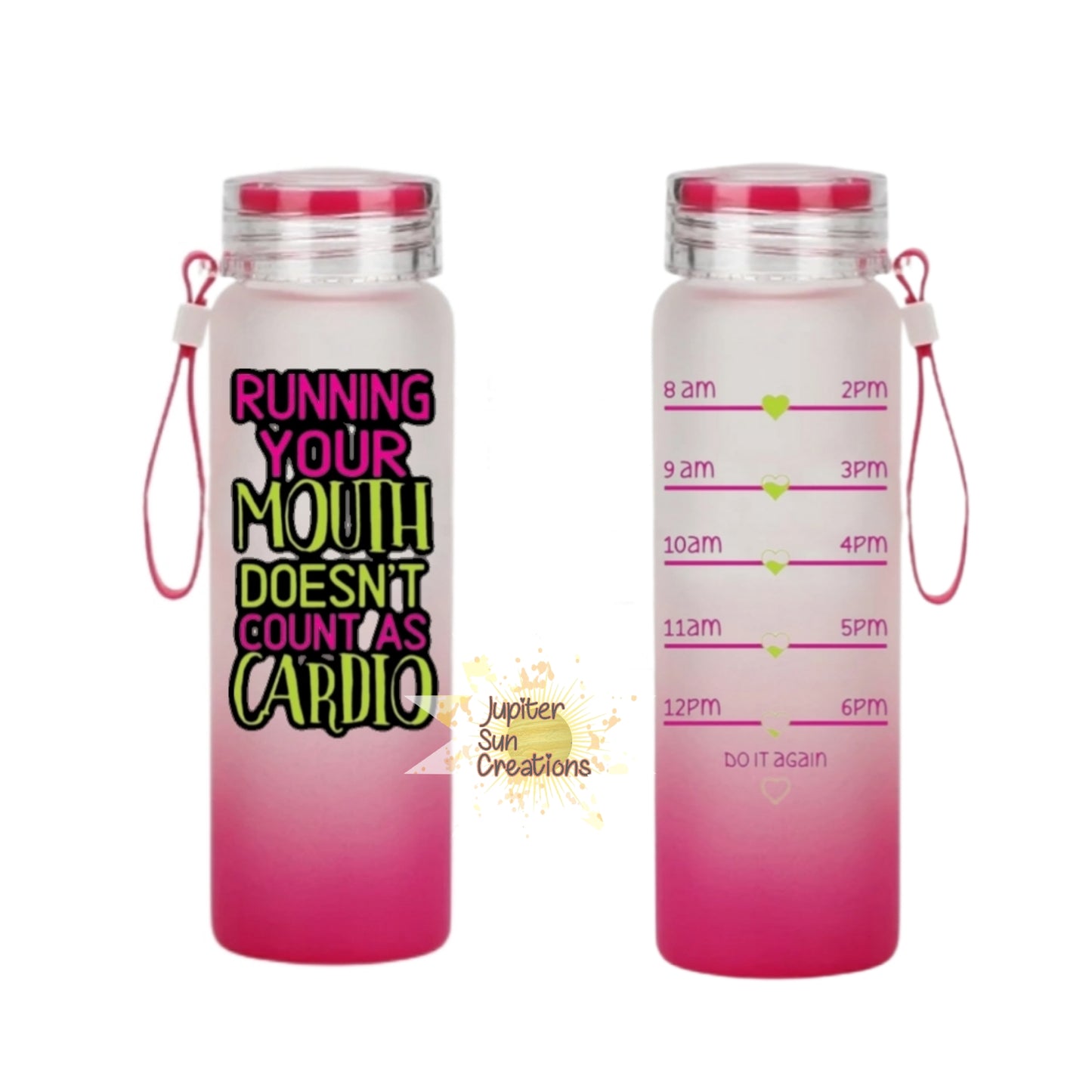 Running your mouth glass water bottle