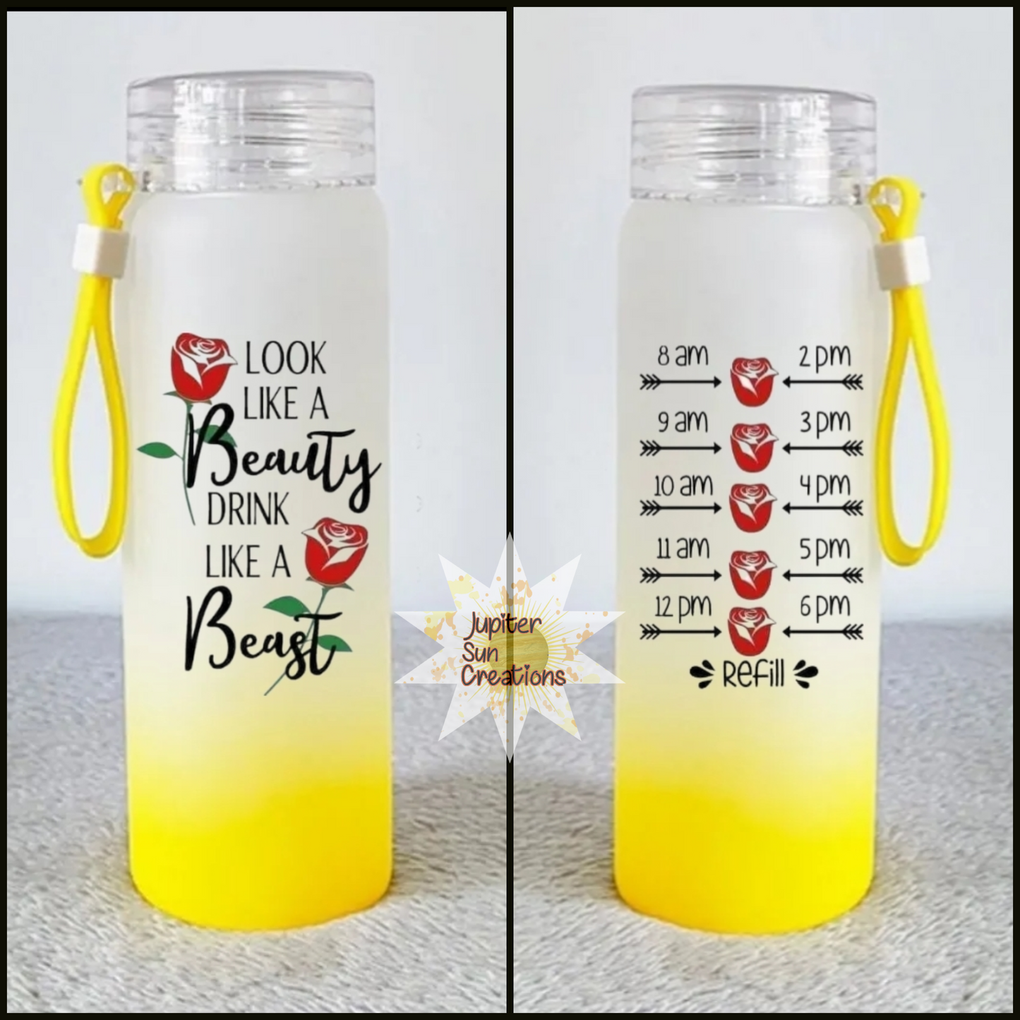 Beast mode glass water bottle