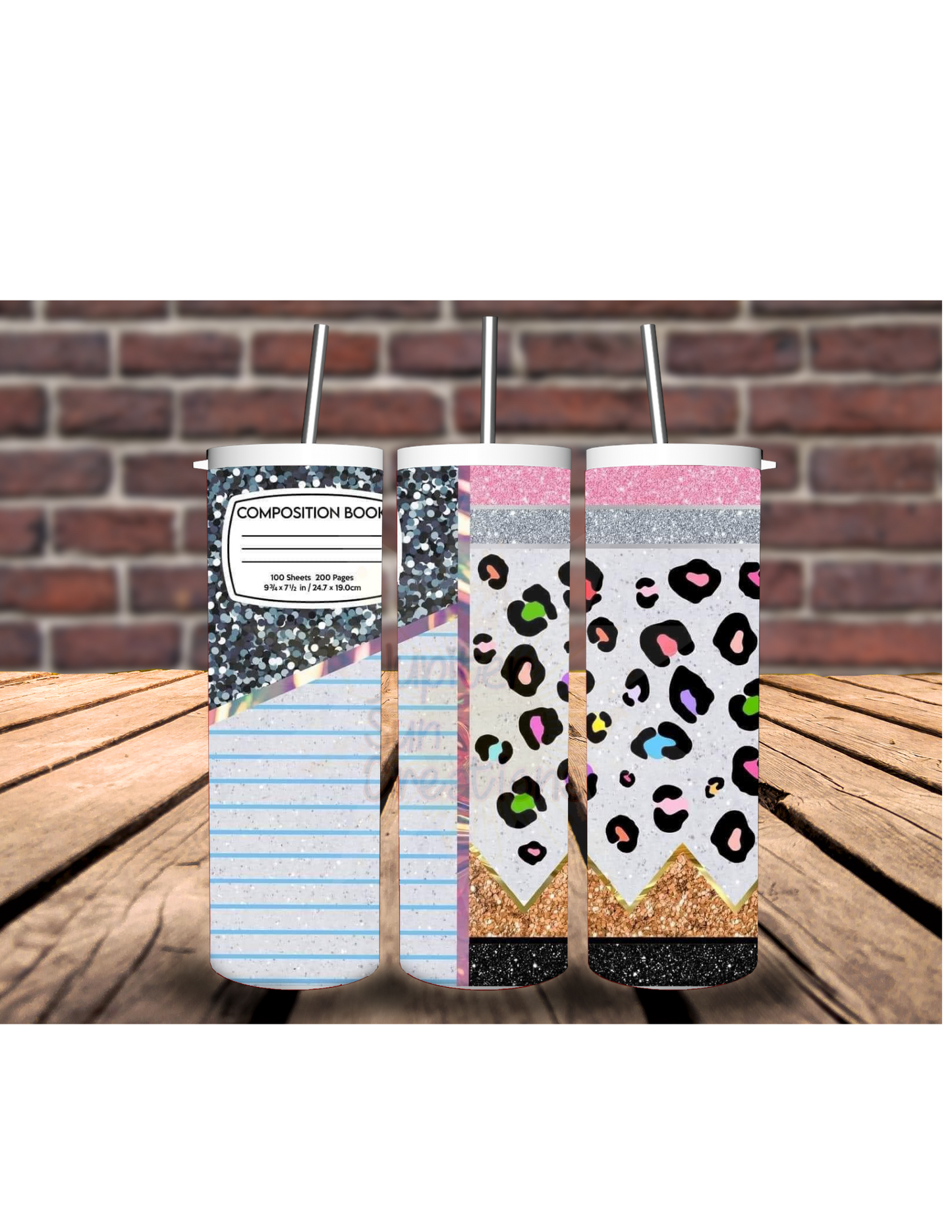 Composition book and cheetah pencil