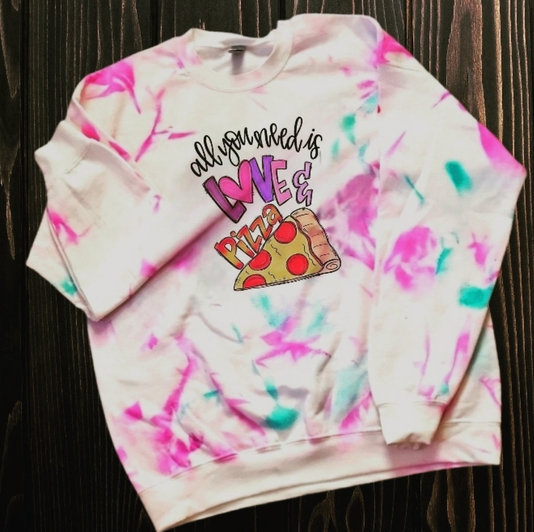 Youth tye dye love and pizza