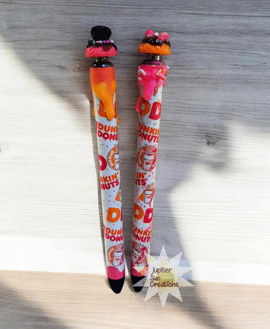 Pink and orange coffee lover pen