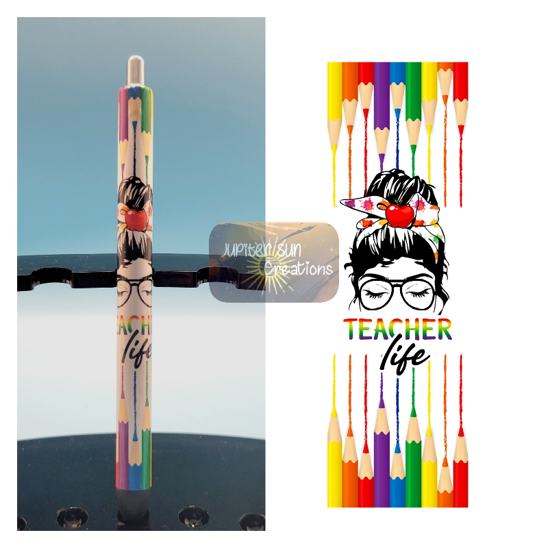 Teacher Life Pen (colored pencil)