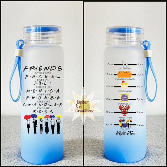 Friends glass water bottle