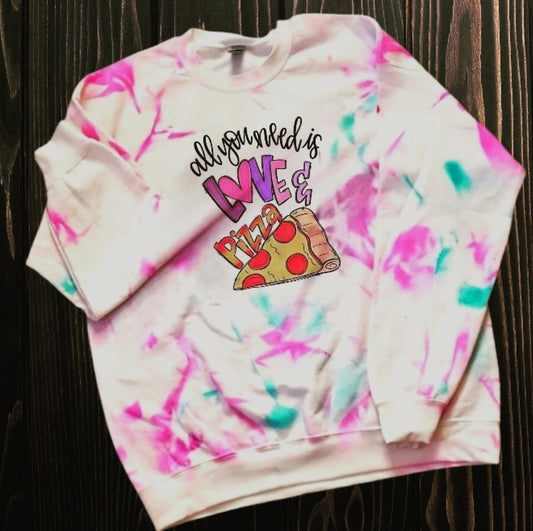 Youth tye dye love and pizza