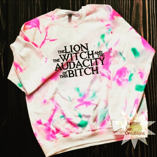 Tye dye the lion, witch and bitch